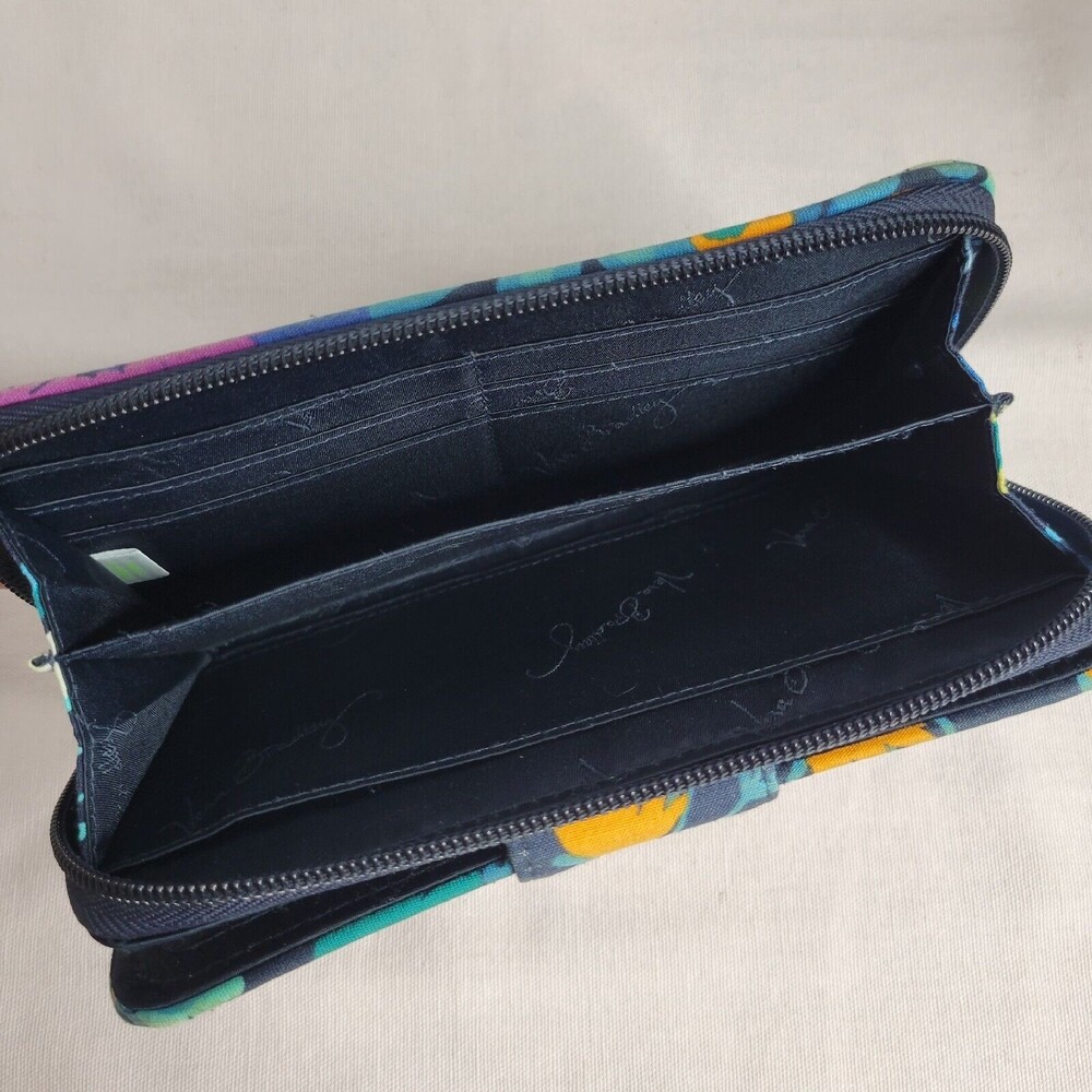 Vera Bradley Turnlock Zip Wallet Multicolor Blue Retired Pattern - Picture 5 of 10